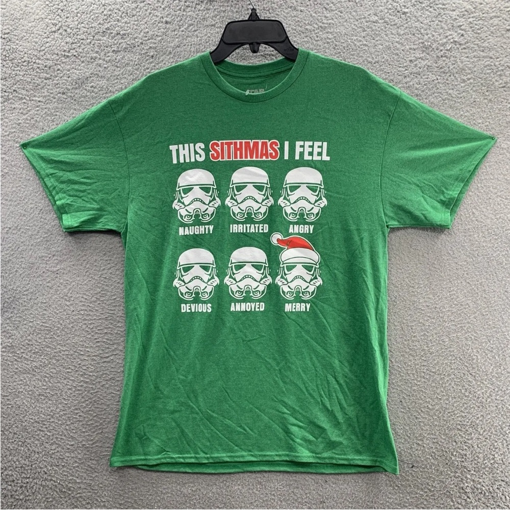 NWT Star Wars Disney Christmas This Sithmas I Feel Green Holiday T-Shirt Size L